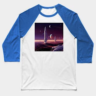 Interplanetary Spaceport Baseball T-Shirt